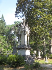 A memorial in Bonaventure Cemetery.